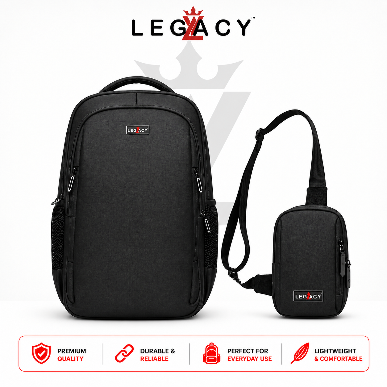 LEGACY Premium Backpack & Cross Body Bag Combo
