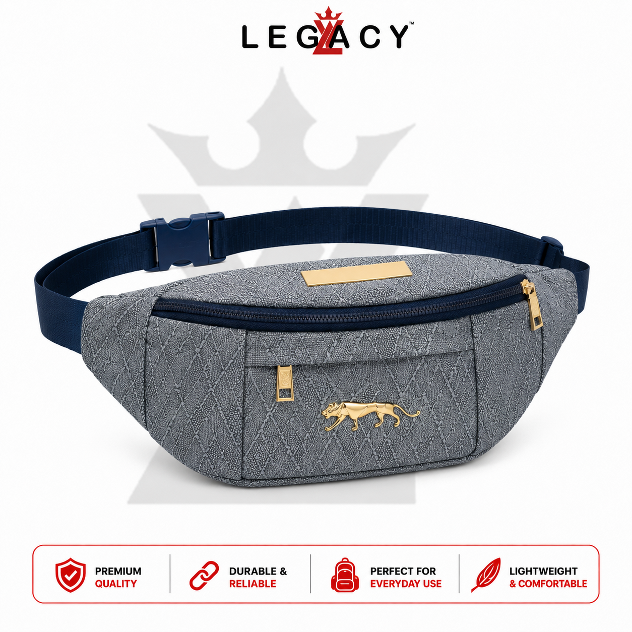 Women Glitter Fanny Pack Waterproof Belt Bag Fashion Laser Waist Pack Creek Oxford cloth