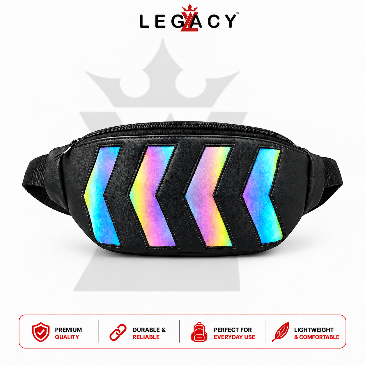 Nylon Geometric patterns Fashion Street Hip-Hop Crossbody Waist Pack Reflective Canvas